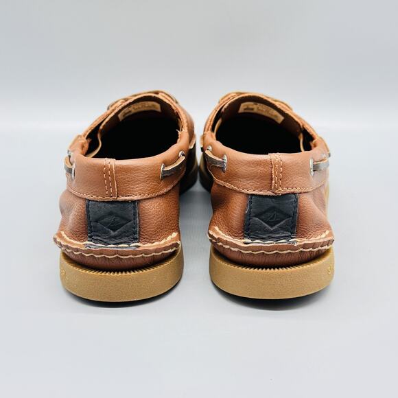 Sperry Shoes Men 8 Brown Leather Top Sider Boat Authentic Original 2 Eye Moc Toe - Picture 7 of 13